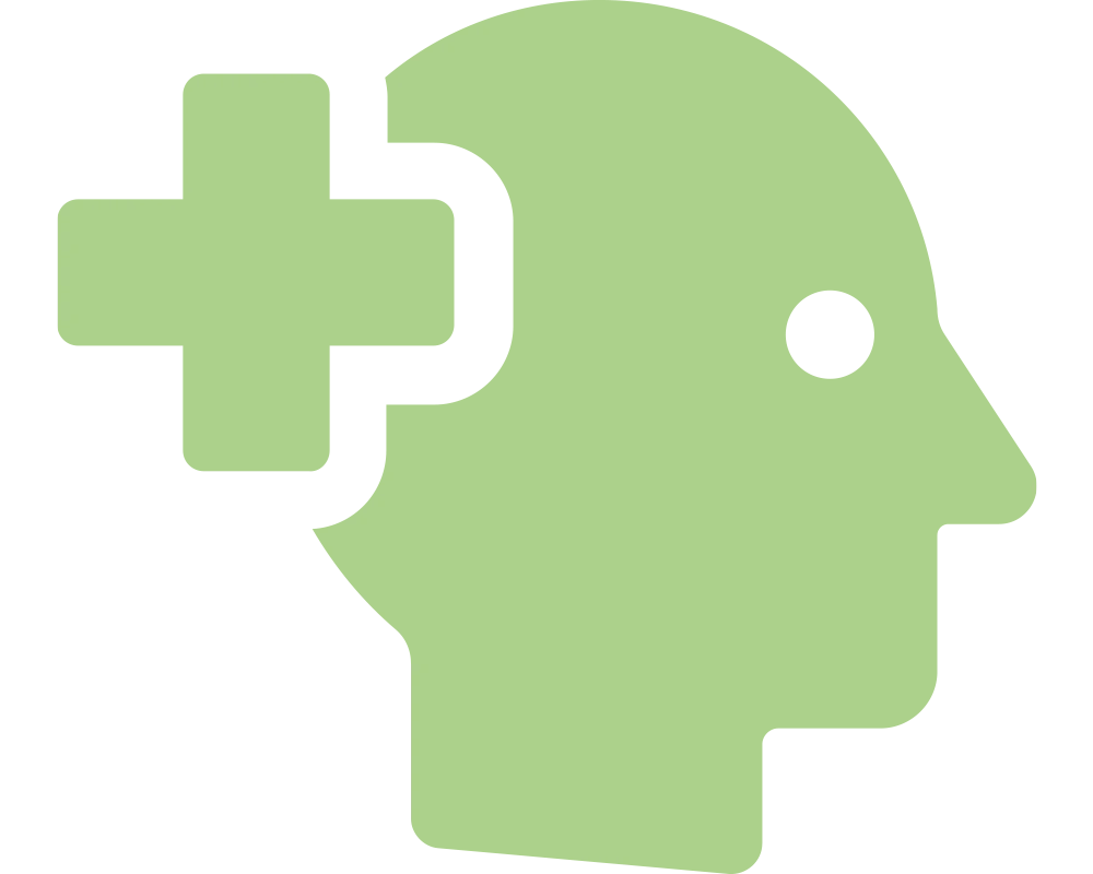 Icon of person head with medical cross graphic